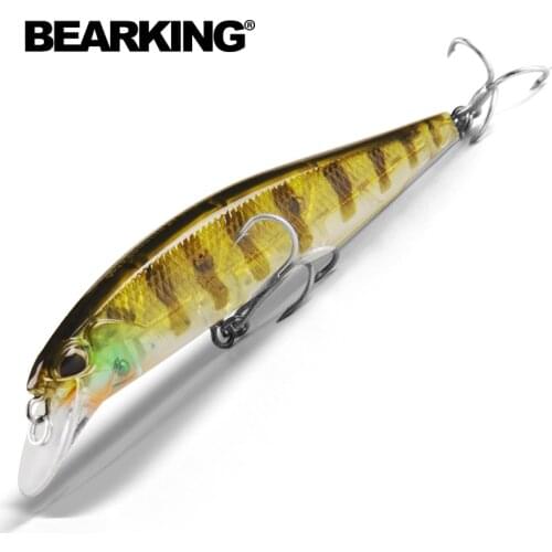 Bearking 1PCS Minnow Fishing Lure Laser Hard Artificial Bait 3D Eyes 10cm 14.5g Fishing Wobblers Crankbait Minnows