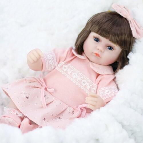 Bebes Reborn Baby 42CM With Princess Dress Realistic Handmade Newborn Doll Baby Adorable Lifelike Toddler Doll Toys For Kid Gift
