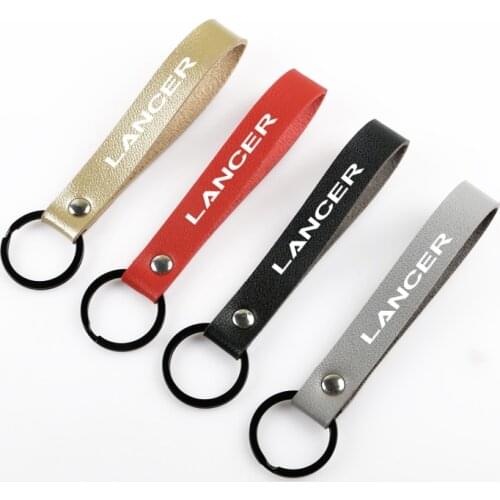 Car Key ring Key Fobs Leather Rope keychain for mitsubishi lancer EX outlander pajero l200 galant Car Key Chain car Accessories