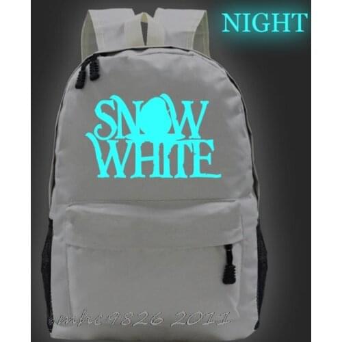 Disney Canvas Princess Backpack Luminous Glowing Snow White Schoolbag Laptop Bag for Teens Students birthday gift