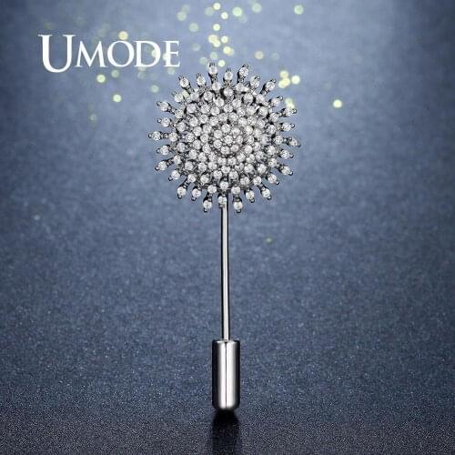 UMODE Sun Flower Brooches for Women Wedding Bridal Jewelry Birthday Party Clothing Accessories Fashion Brooch Zircon Pins UX0009