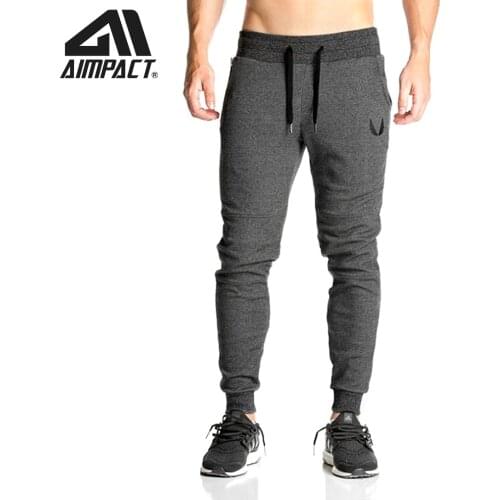 Aimpact Cotton Fitness Pants for Men Bodybuilding Workout Gyms Training Jogger Sweatpants Male Active Sporty Tracksuit AM5203