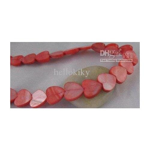 30strands Red Shell Heart loose beads 12x12mm M862