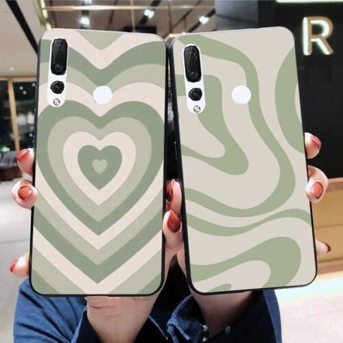 Abstract art liquid Swirl in Light Sage Green Phone Cases for Huawei Y6P Y8S Y8P Y5II Y5 Y6 2019 P Smart Prime Pro