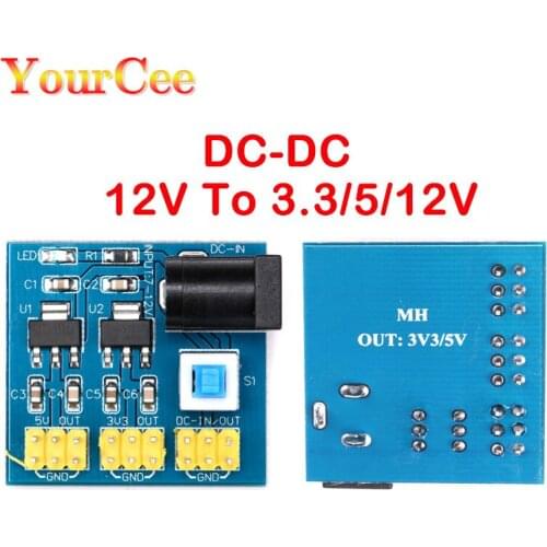 DC-DC Multi Output Voltage Conversion DC 12V to 3.3V 5V 12V AMS1117 Power Supply Module New