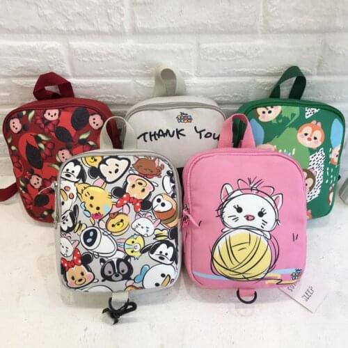 Disney Childrens School Bag 2021 New Boy Girl Tide Cute Cartoon Baby Anti-lost Small Backpack Canvas Backpack