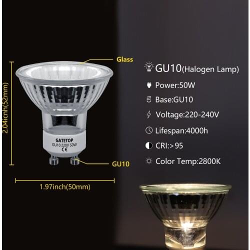 Halogen 50W Lamp Hot GU10 220-240V Crystal Chandelier Home Decoration