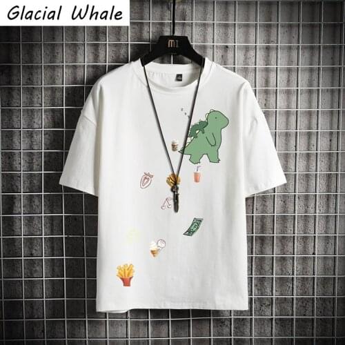 GlacialWhale Mens T-shirt Men 2021 Summer Tops Graphic T-shirts Male Streetwear Harajuku Funny White Oversized T Shirt For Men