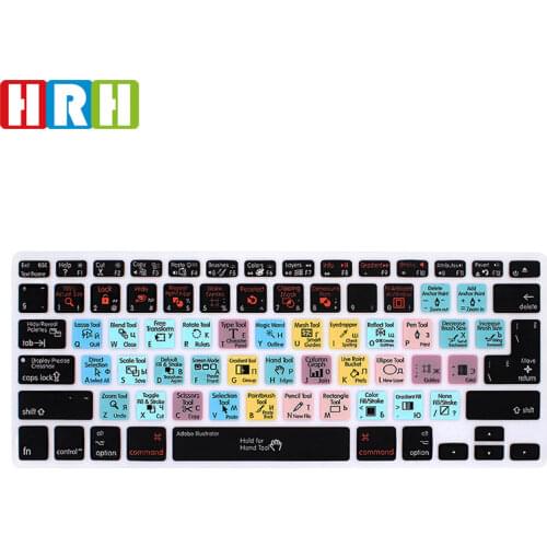 HRH Illustrator AI Russian Functional Hot Keys Keyboard Cover Protector Silicone Skin for Mac Air Pro Retina 13"15"EU/US