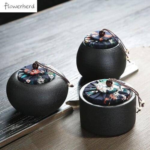 Black Pottery Antique Tea Caddy Sealed Candy Caddy Pu'er Tieguanyin Tea Container Tea Storage Tea Organizer Tea Jar Tea Tins