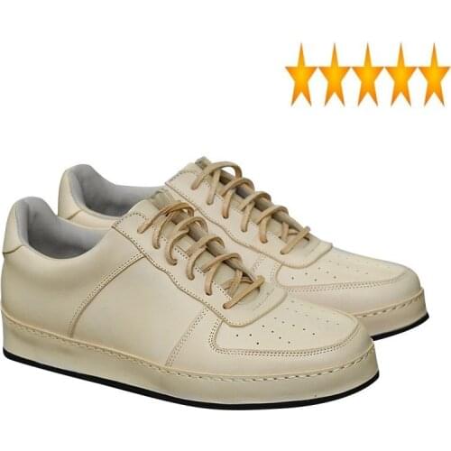 Mens Low Cut Skateboard Fashion Vintage Lace Up Genuine Leather Shoes Trainers Footwear Outside Casual Joggers Sneakers