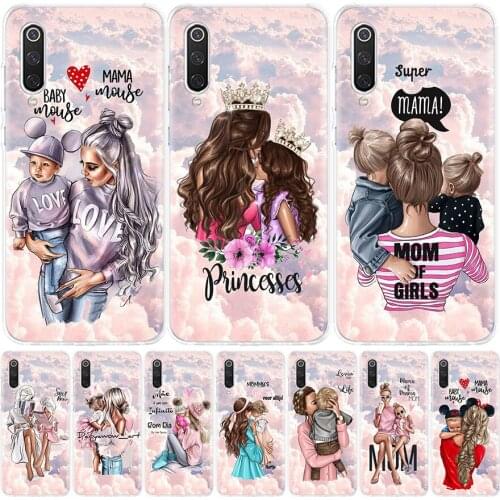 Fashion Girl Super Baby Mom Phone Case for Xiaomi Redmi Note 10 9S 9 8T 9 8 7 7A 8A 9A 9C 6A 6 S2 K20 S30 Pro Fashion Cover Capa