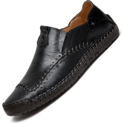 Large Size 48 Men Loafers Soft Moccasins High Quality Spring Autumn Genuine Leather Shoes Men Flats Driving Shoes