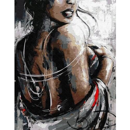 Diy frame Colorful Women Paint By Numbers For Adults Calligraphy Painting Modern Wall Art Canvas For Home Decors Art