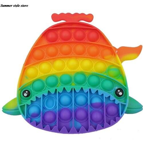 Novelty Gifts For Boys And Girls Stress Relaxing Toys Shark Rainbow Color Puzzle Board Game Decompression Fidget Sensory Toy