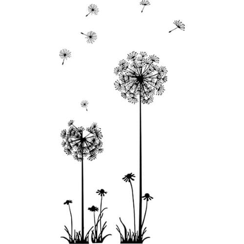 Hot Removable Waterproof Wall Stickers Elegant dandelion On The Wall Stickers Home Decor Bedroom Backdrop Wall Decals