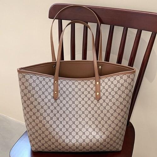 Luxury Designer 2 Pcs/set High Capacity Tote Handbag 2021 Trends Brand Designer Striped Shopper Shoulder Shopping Bag Shoulder