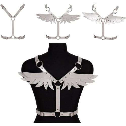 Luxury Angel Wings Punk Leather Harness Belt Womens Underwear Tops Crop Halloween Carnival Garters Dress Dance Accessories