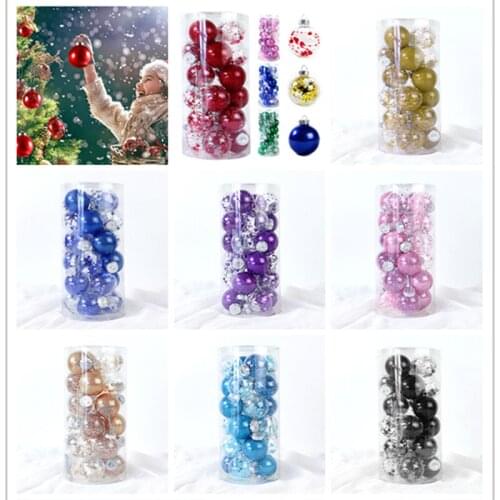 6CM 30PCS Blue Christmas Ball Decoration Blue Painted Christmas Ball Set Christmas Tree Pendant Ball Home Decoration Xmas Balls