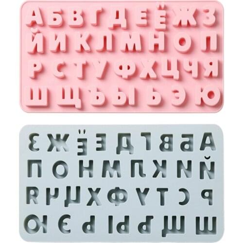 Silicone Letter Mold and Russian Number Chocolate Molds with Letters Cake Decorations Symbols Silicone Tray