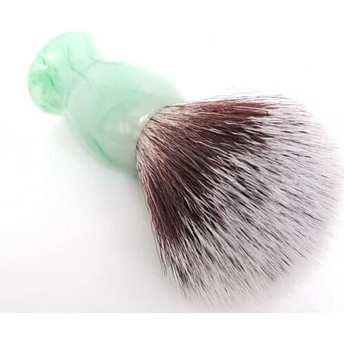 TEYO Synthetic Shaving Brush of Emerald Green Pattern Resin Handle Perfect for Man Wet Shave Beard Brush