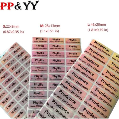 Pink changeable name sticker custom sticker waterproof personalized label childrens school stationery water bottle pencil