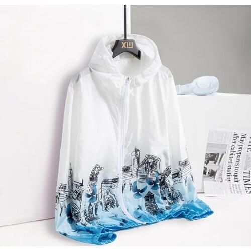 Sunblock Men and Women 2021 Summer Long Sleeve hoodie Loose Korean beach fashion clothing and Sun-protective clothing thin