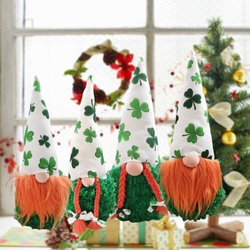Spring Irish Festiva Day Gnome Leprechaun Shamrock Swedish Plush Doll Toys