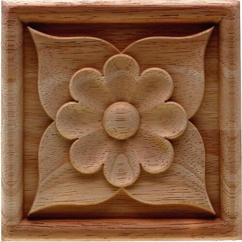 VZLX Woodcarving Corner Decal Wood Applique Frame Wall Door Figurines miniatures Home decor Decoration Furniture scrapbooking