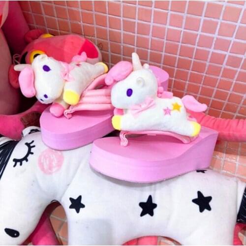 2019 summer women Cute Cartoon Animal slippers sandals wedge comfortable beach shoes Cute Funny Bathroom Floor Home slippers