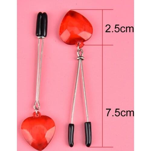 1 Pair or 1pcs Exotic Accessories Adjustable Red Heart Shape Couples Nipple Clamps Breast Clips Clit Clamp Erotic Product