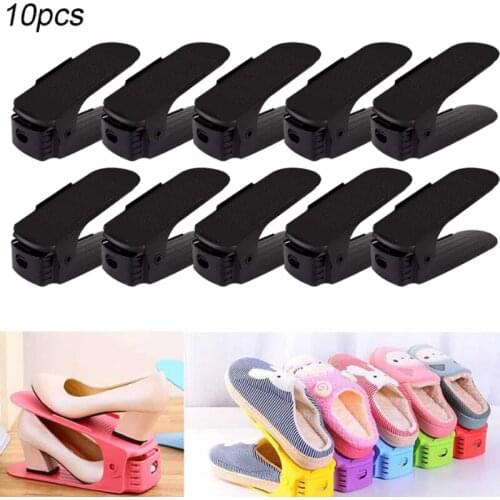 10pcs Durable Adjustable Shoe Organizer