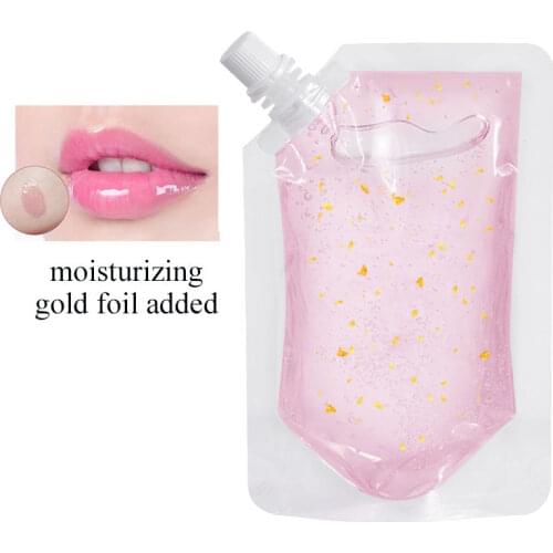 100ml Gold Foil Moisturizing Lip Gloss Temperature Color Change Pink Lipgloss Wholesale Lipgloss DIY Base Makeup Cosmetic