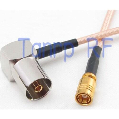 12in TV female jack right angle to SMB female jack RF adapter connector 30CM Pigtail coaxial jumper extension cord cable RG316