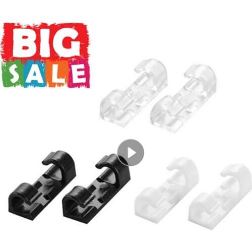 20 Pcs Self Adhesive Cable Clips Silicone USB Cable Organizer Winder Desktop Tidy Management Clips Cable Holder Wire Organizer