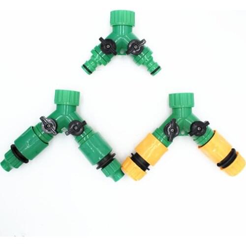 3/4" Y Connector Hose Splitter Tape Quick Coupling Drip Irrigation System Adapter 2-way Valve Garden Irrigation D101