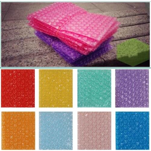 50 Pieces Heart-Shaped Bubble Bags Inflatable Foam Wrap for Packaging Material Gift Decoration 10 10cm (3.94*3.94 ')