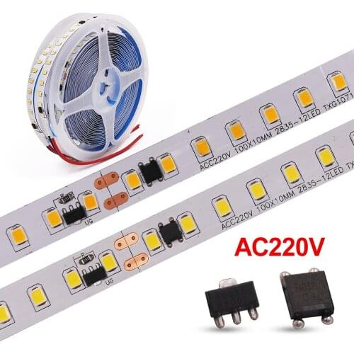5M LED Strip Light IP67 Waterproof LED Tape 220V SMD2835 120Leds/m Flexible Ribbon Stripe Light for Engineering Decoration