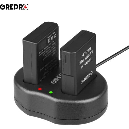 1500mAh EN-EL14A EN-EL14 Battery + Dual Charger for Nikon D5600 D5300 D3300 D5200 D3200 D5100 D3500 D5500 P7800 P8000 Camera