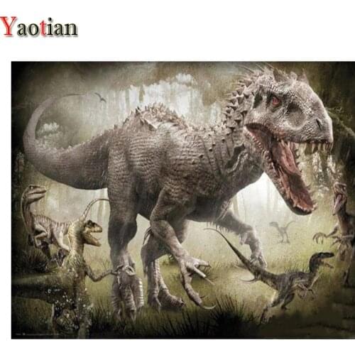 Tyrannosaurus 5D Diy Diamond Painting Dinosaur Animal Full Square Drill Diamond Embroidiery Mosaic Cross Stitch Kit Decoration