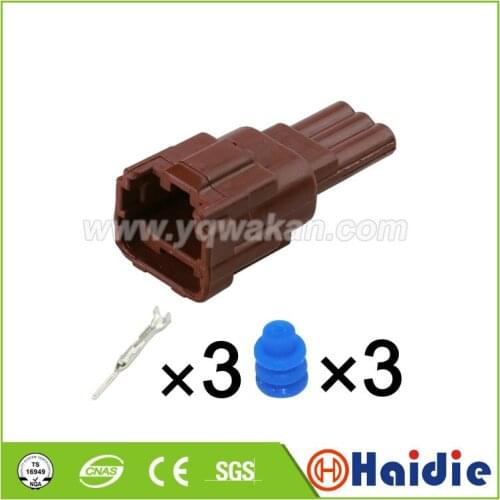 Free shipping 5sets 3pin auto plastic connector plug auto waterproof cable connector 7282-7771-80