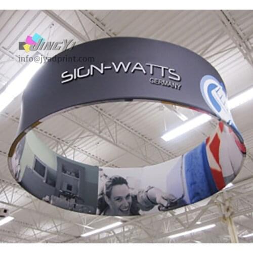 Free Shipping 300X120CM Circle Spandex Fabric Poster Trade Show Booth Exhibit Display Round Hanging Banner (print both sided)