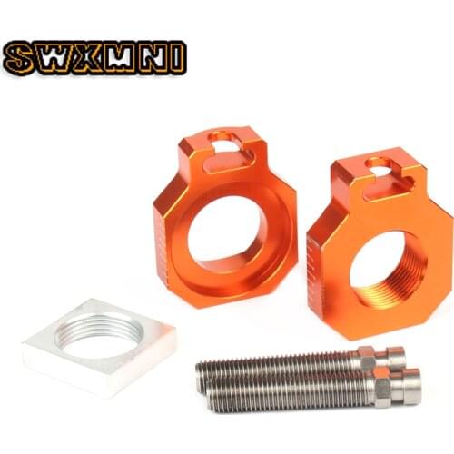 CNC Billet Rear Axle Blocks Chain Adjuster For 125 250 350 450 525 530 SX/SX-F/EXC/EXC-F/XC-W/XCF-W