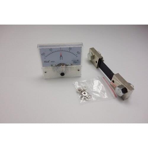 DC Minus Zero Plus -100A-+100A Analog 85C1 56*64MM Analogue Ammeter AMP Panel meter with Shunt