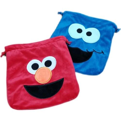 Cartoon Sesame Street drawstring bag plush ELMO sundries storage bag children candy bag student coin purse child gift bag