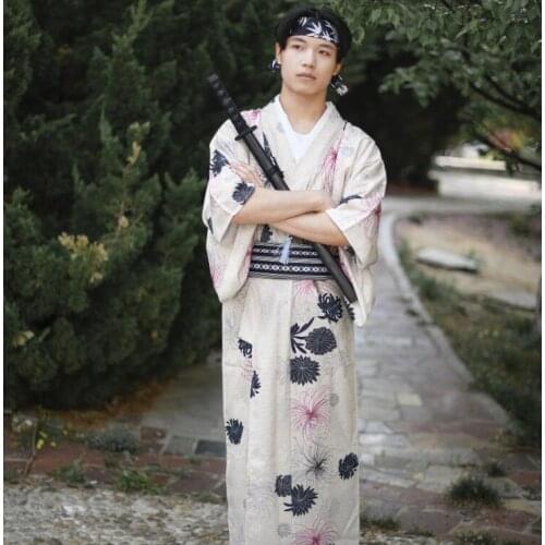 Tokyo Pajama Robe formal Clothing Male kimono Traditional Japanese Garment man Standard kimono Polyester Blend Cotton bathrobe