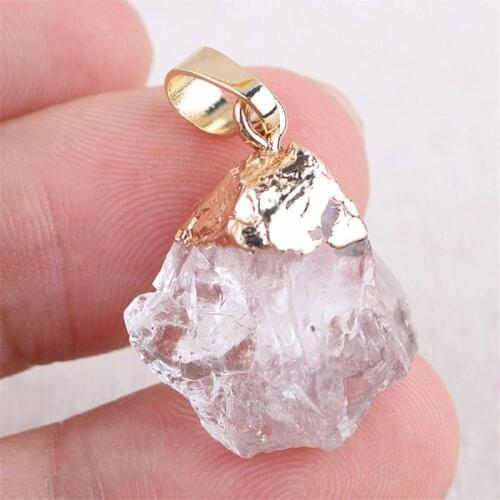 Crystal Pendant DIY Quartz Healing Point Chakra Gem Stone Pendant for Necklace colors free shipping