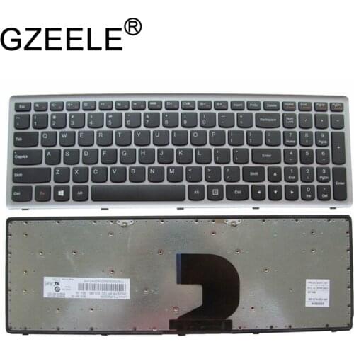 GZEELE NEW US Keyboard For Lenovo Ideapad Z500 Z500A Z500G P500 P500A Laptop US English laptop keyboard silver Without Backlit