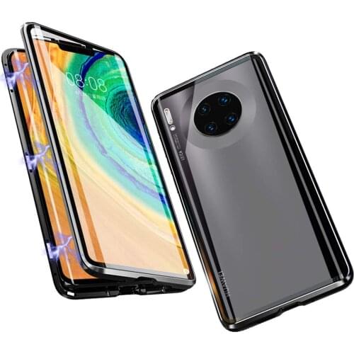 Magnetic Case for Huawei P30 P20 Mate 30 20 Pro Lite Cover Tempered Glass Metal Case for Honor 20 10 lite View 30 20 V30 9X 8X
