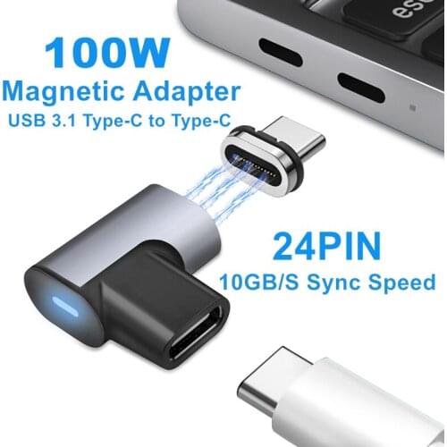 Sinstar 24Pins Magnetic Type C Adapter 100W Quick Charge USB C Sync Data Converter For MacBook Pro Xiaomi Mi 9 Redmi Samsung